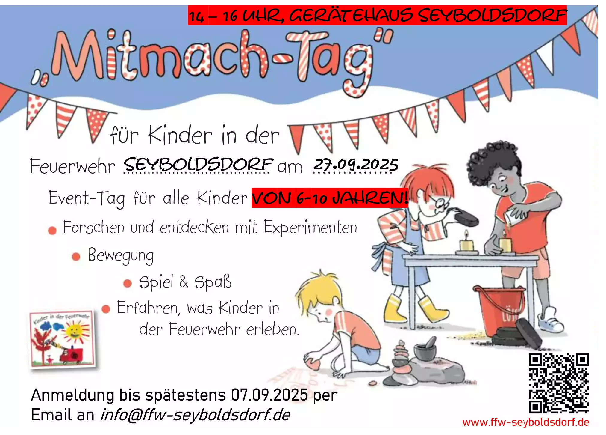 Mitmachtag Kinder in der Feuerwehr